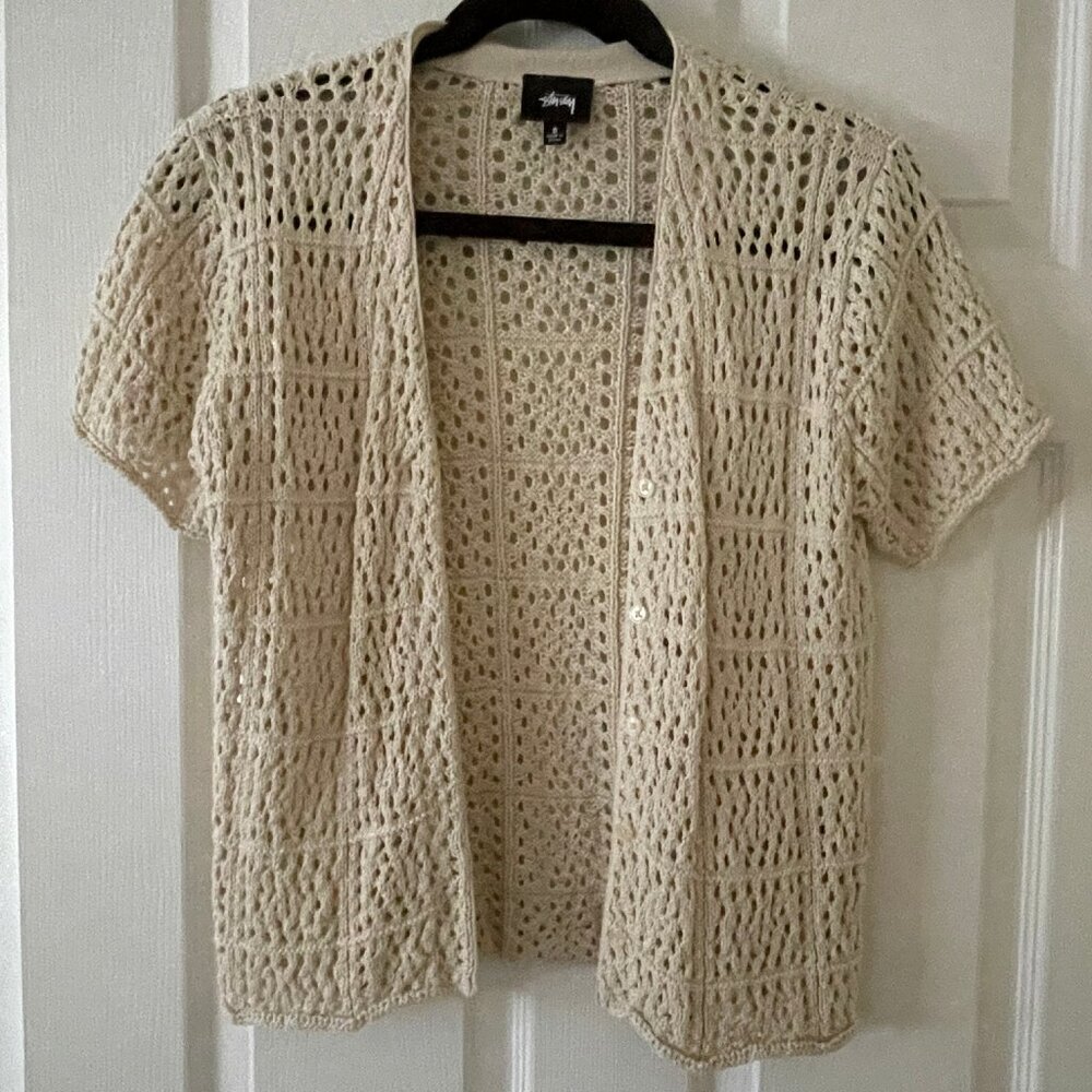 Stussy Crochet Knit Button Up